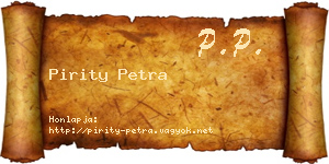 Pirity Petra névjegykártya